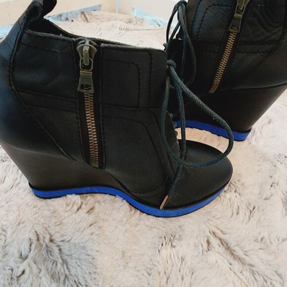 NANETTE LAPORE BLACK PLATFORM TIE SHOES SIZE 8.5 - Picture 7 of 11